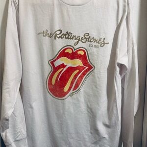 Preloved The Rolling Stones White Large Long Sleeve Tee